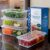 HomeWiz Fridge Storage Containers 1500ml x4 |Air Tight Storage Container Set With Removable Drain Plate|Fridge Organiser Storage Boxes|Food Grade Plastic Containers, Stackable For Fruits & Vegetables