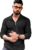 KAJARU Men’s Polyester Blend T Shirt with Spread Collar Neck Line Zipper Closure Full Sleeves Solid Pattern Regular Fit and Standard Length