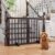 Freestanding Dog Gate – Foldable Wooden Pet Safety Gate for Dogs & Kids | Indoor Barrier with Support Feet | 24″ (Brown, 2 Panel)