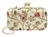 Floral Embroidered Evening Clutch Bag for Women and Girls, Gold Detachable Chain, Kiss Lock Closure, Multi-Colour, Ladies Purse Handbag