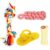 Foodie Puppies 4-in-1 Dog Chew Cotton Rope Combo Toy for Dogs (2 Knot Rope, Corn Stick, Slipper with Free 3-Inch Bone) for Playing, Teeth Cleaning & Training (Color May Vary)