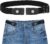 Toxen Invisible Buckle-less Jeans Belt with Ring Adjustable Buckle Free Waist Belt Elastic Belt for Jeans Pants Skirts Women or Men (BLACK)