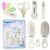Tony Stark 7-in-1 Baby Grooming Kit – Portable Newborn Care Set with Finger Brush, Hair Brush, Comb, Nail Scissors, Nail Clipper, Tweezers & Nail File – for Newborns, Infants & Toddlers (White, 0M+)