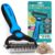 Maxpower Planet Pet Grooming Brush – Double Sided Shedding and Dematting Undercoat Rake Comb for Dogs and Cats with Long Hair and Short Hair,Extra Wide,Blue
