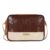 Adaa Structured Messenger Sling Bag with Croc Embossed Texture, Color Block Crossbody Side Bag | Adjustable Shoulder Strap for Travel, Office and Casual Use, Brown Tan Off White