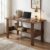Linea Study Desk with Lower Storage Shelf, Compact Writing Table & Laptop Station for Home Office and Students, 90x50x75cm (Oak Brown)