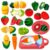 FunBlast Fruits and Vegetables Play Set Toys – 11 Pcs Realistic Sliceable Cutting Fruits and Vegetable Pretend Play Kitchen Toys for Kids, Play Food Toys with Chopping Board & Knife (Multicolor)