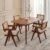 VeLivings Solid Sheesham Wood 4 Seater Dining Table Set with Cane Back Chairs with Cushions for Dining Room | Living Room | Home & Office | Hotels Restaurant & Cafe (Honey Finish)