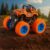 GRAPHENE 4WD Friction Powered Monster Truck Toy Push & Go Off-Road Car for Kids Amazing 360° Stunts All-Terrain Grip Vibrant Colors for Boys Girls Birthday Christmas Fun Play