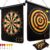 Serveuttam Magnetic Dart Board Game for Kids & Adults – 6 Pc Darts & Mat | Double Faced, Indoor/Outdoor, Portable, Safe, Non-Toxic, Black, EVA