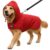 Buraq Pets Dog Raincoat, Waterproof Pet Jacket with Hood & Leash Hole, Protects from Rain & Mud for Small to Large Dogs (S – Red)