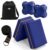 Yoga Blocks Pack of 2 with Belt and 2 Knee Pad for Exercise, Yoga, Pilates & Gym Block Pair to Improve Strength, Balance, Stretching Yoga Bricks Set with Strap for Women and Men, Navy Blue