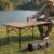 Kraptick Portable Metal Folding Camping Table with Roll-Up Tabletop Lightweight Outdoor Long Table with Carry Bag Compact & Durable Folding Table for Camping, Picnic, Beach & Travel Use (Brown)
