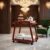 Coffee Table for Living Room with Wooden Frame, 2-Tier Serving Cart or End Table with Open Storage Shelf Trolley for Home, Hotels and Restaurants – Walnut