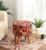 NACIA Printed Ottoman Stool (16x16x17 Inches) for Living Room, Bedroom | Wooden Pouffes for Sitting & Footrest | Puffy Footstool Furniture for Home Decor, Office | Dressing Table Stool (Darbar-Beige)